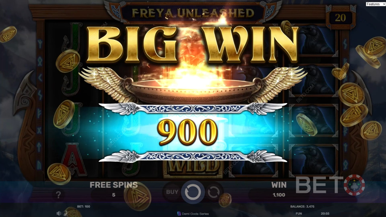 Win 3,000x Your bet in the Freya Unleashed Online Pokie!