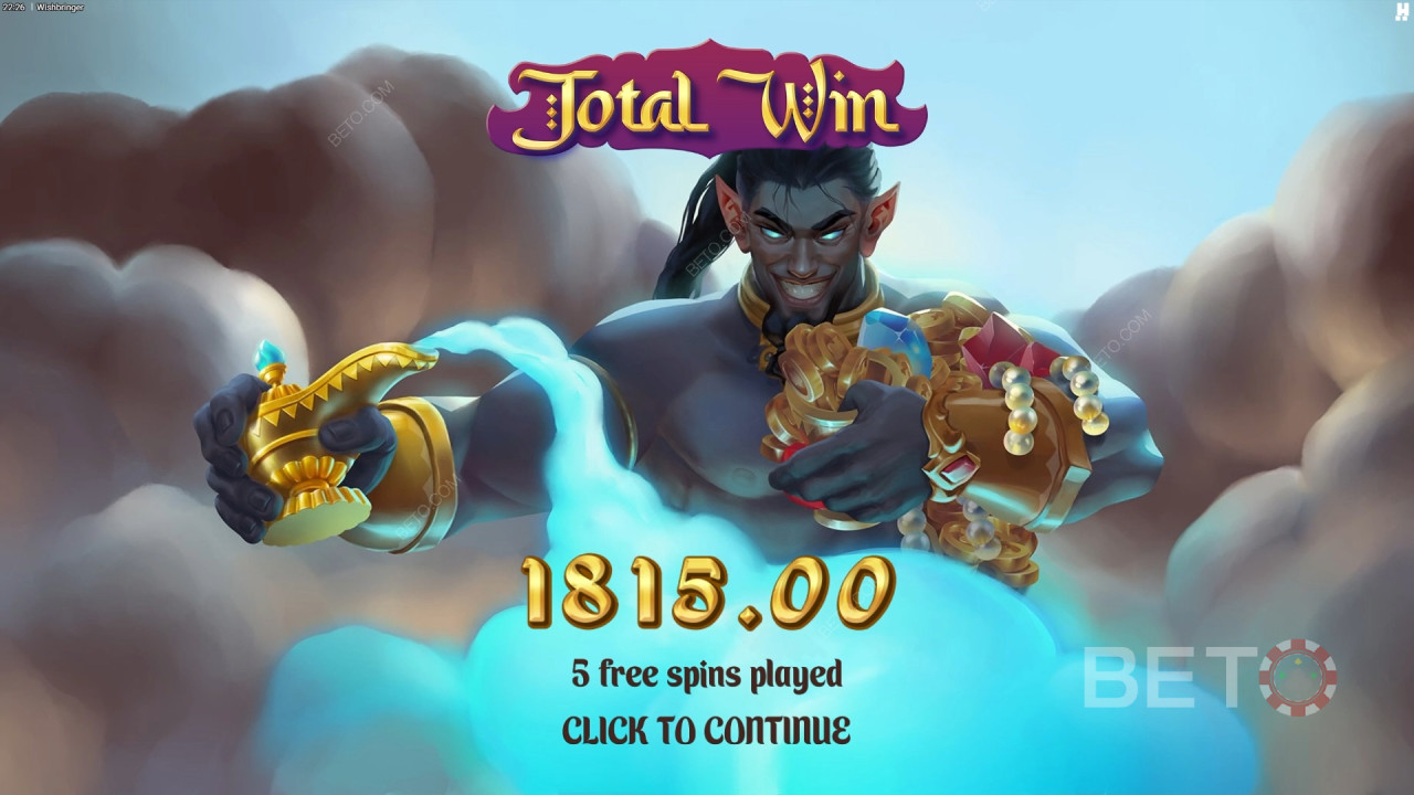 Win 10,000x Your bet in the Wishbringer Pokie!