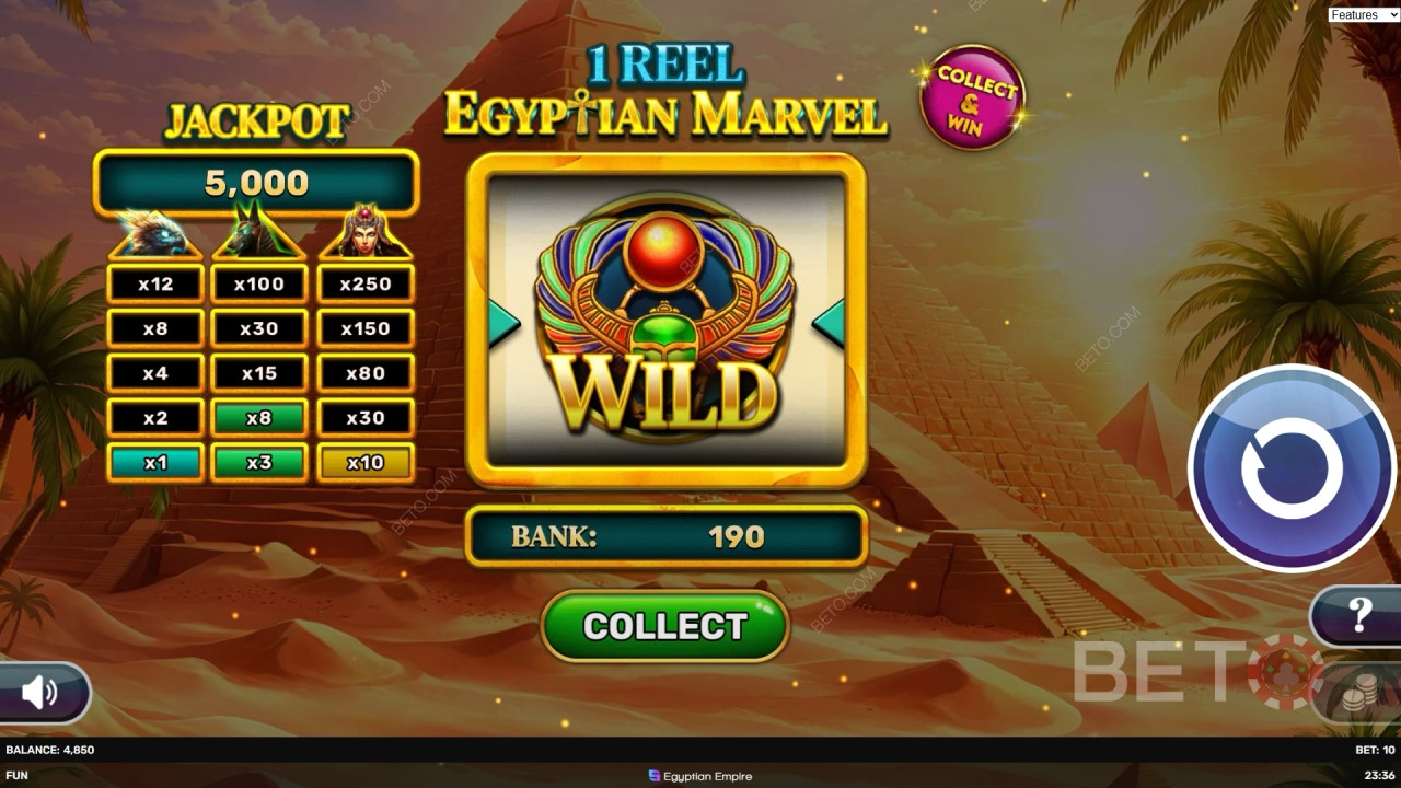 Bonus Features Explained in 1 Reel - Egyptian Marvel by Spinomenal