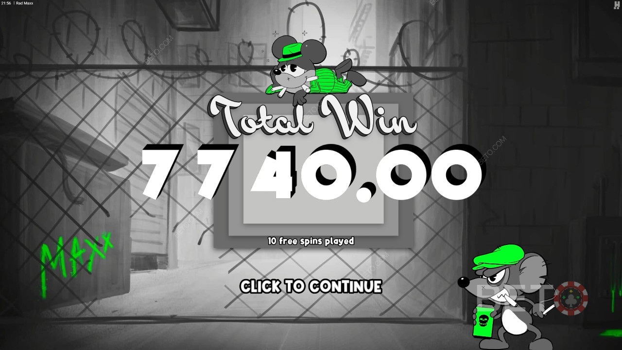 Win 12,500x Your bet in the Rad Maxx Online Pokie!