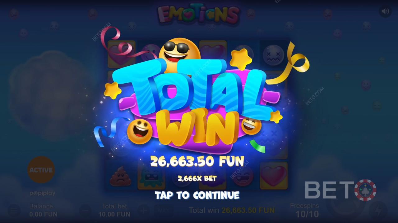 Win 15,000x Your bet in the Emotions Pokie Online!