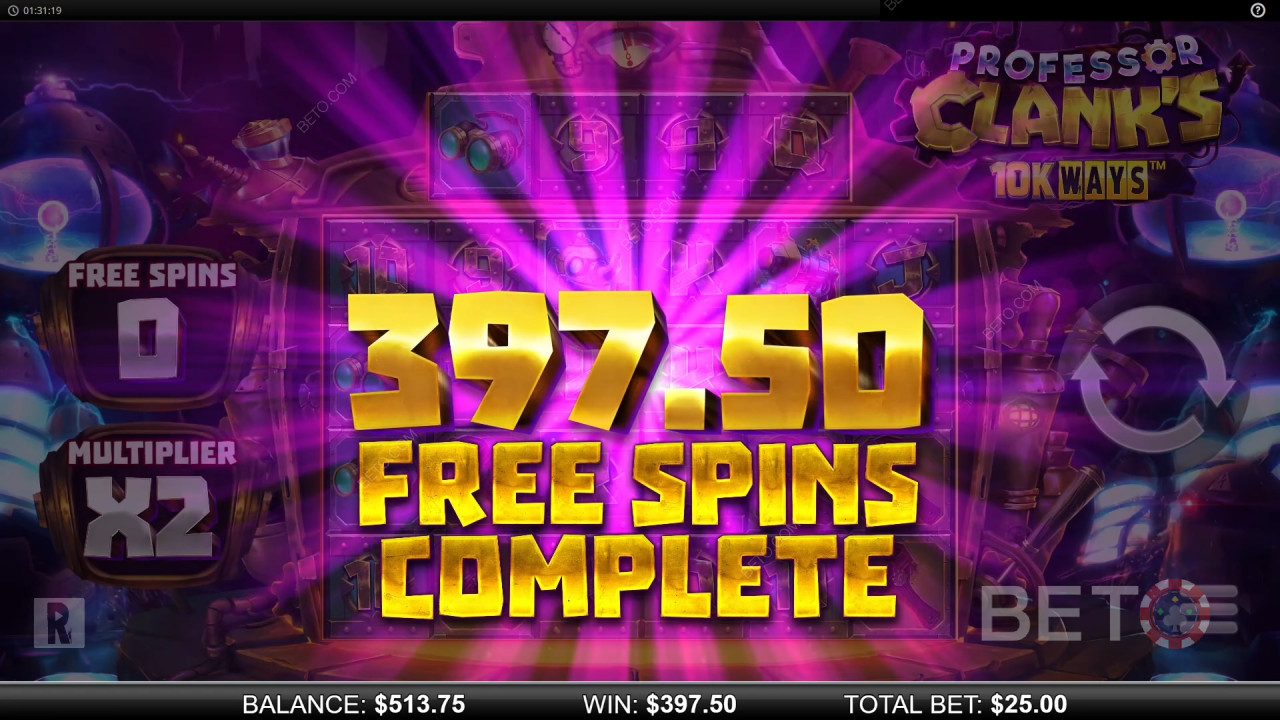 Win 9,142x Your bet in the Professor Clank