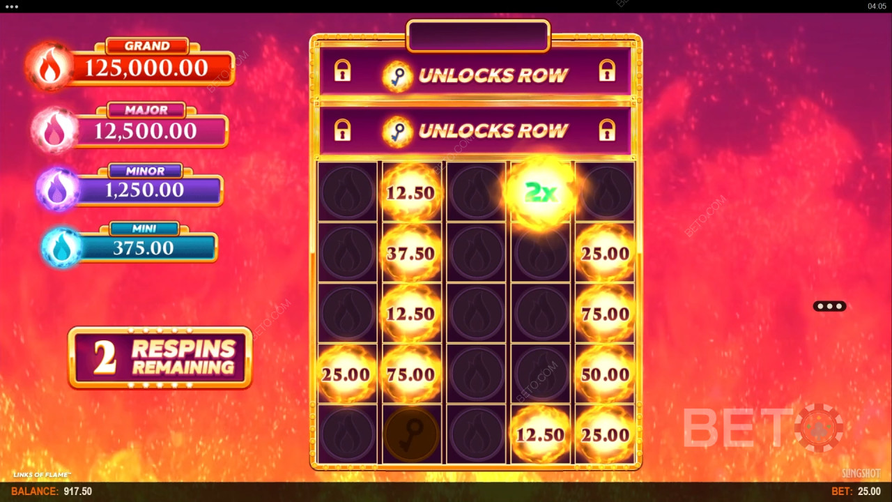 Win 10,000x Your bet in the Links of Flame Pokie!