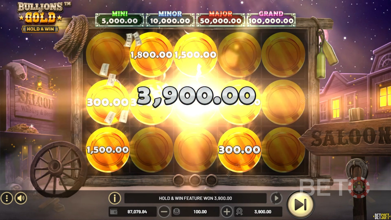 Win 5,000x Your bet in the Bullions of Gold Online Pokie!