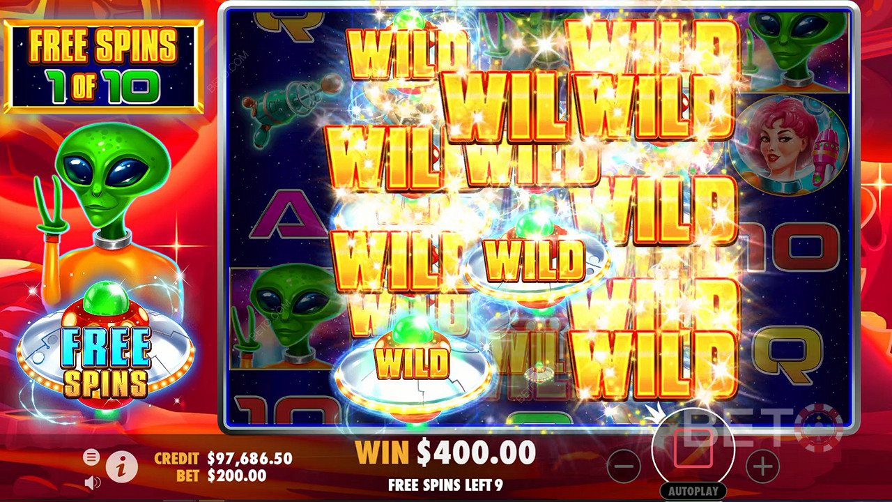 Extra Stacked Wilds on centre reels during Free Spins bonus