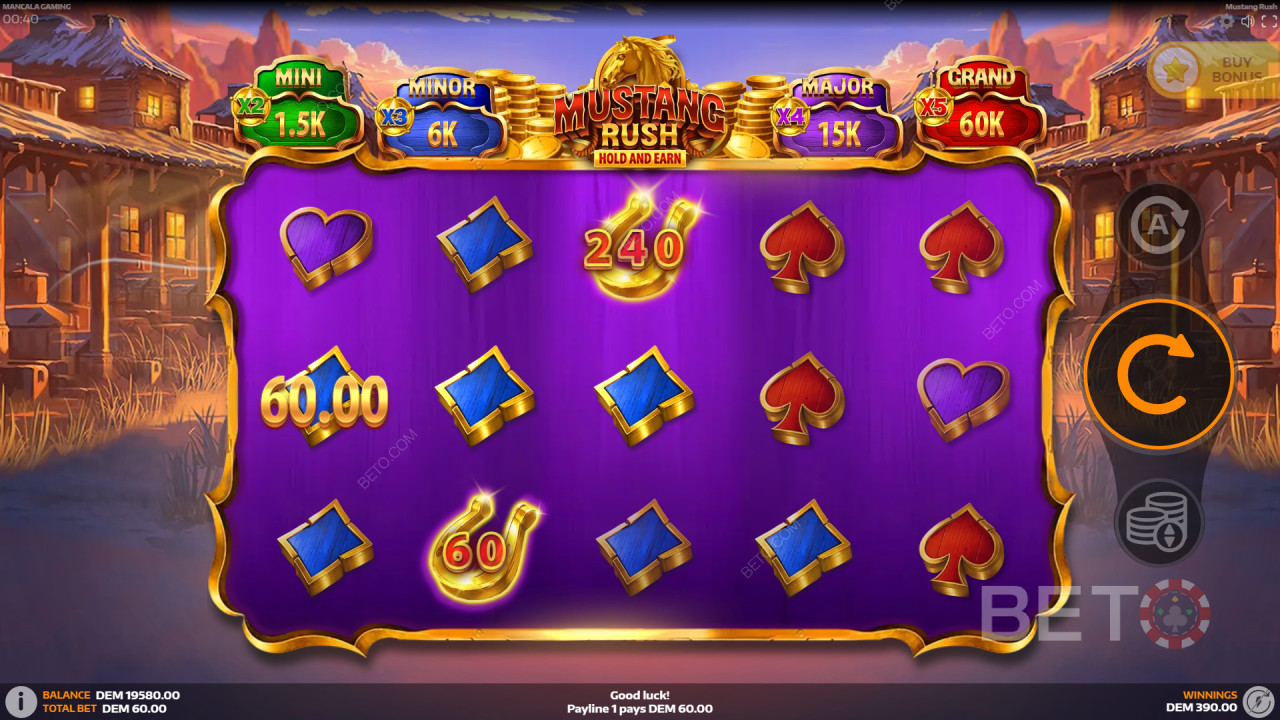 Bonus Features Explained in Mustang Rush by Mancala Gaming
