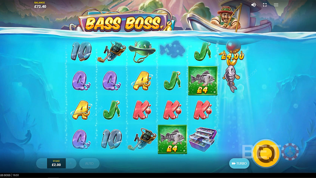 The angler will hook fish and reward you with Instant Prizes