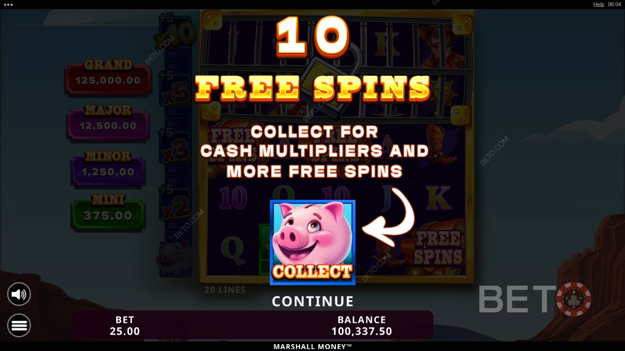 Win 15,472x Your bet in the Marshall Money Pokie!