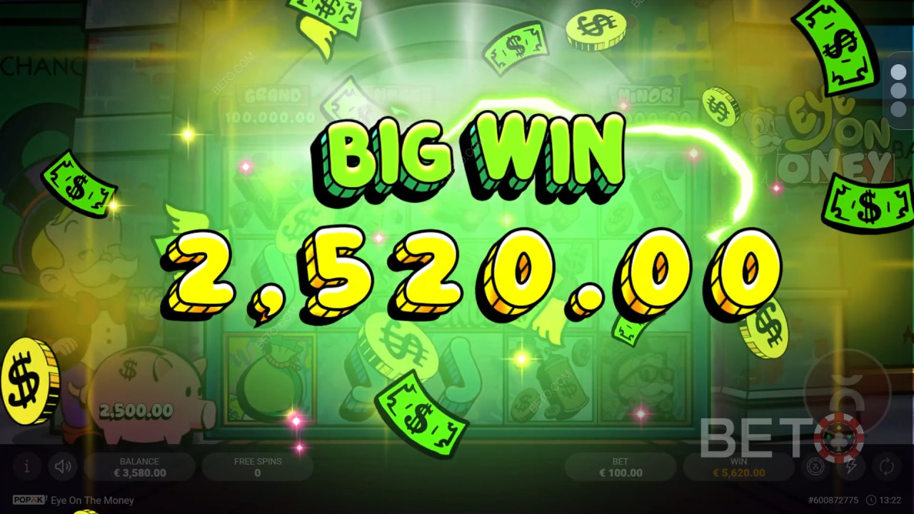 Win 2,500x Your bet in the Eye on the Money Pokie Online!