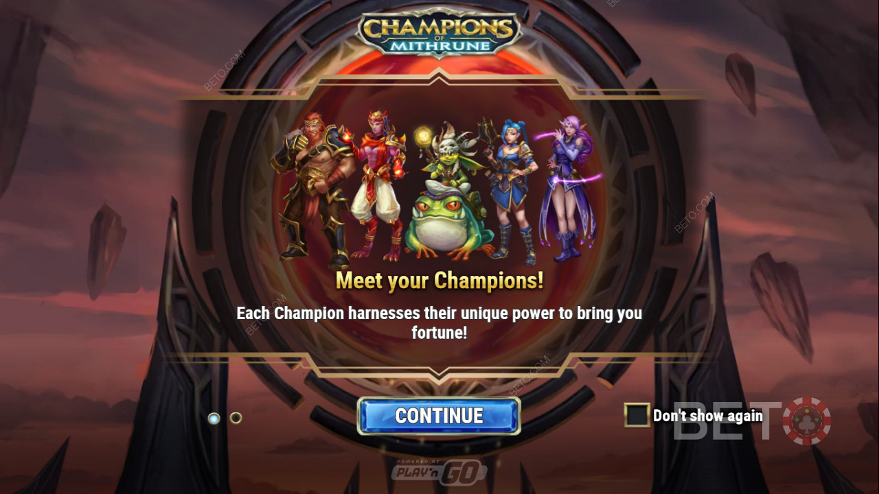 Score random bonuses in the base game of Champions of Mithrune pokie
