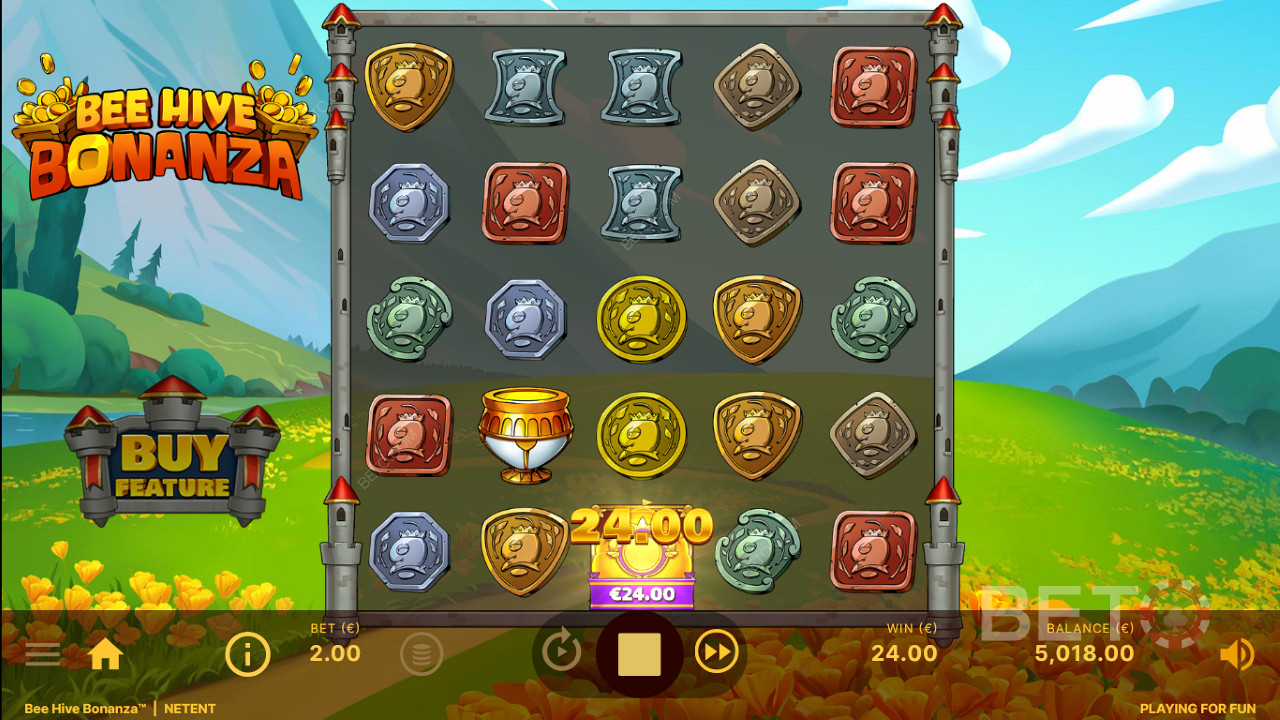 Buzzing symbols gather honey values in the Bee Hive Bonanza pokie