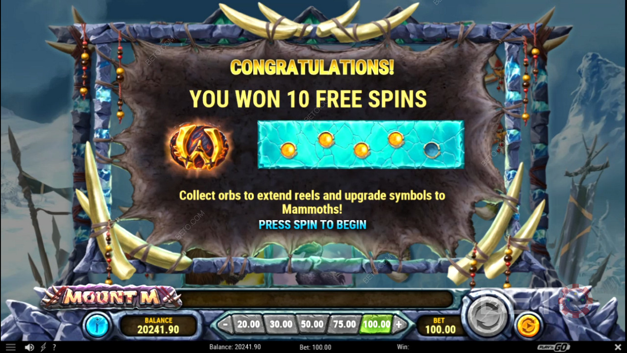 Score 3+ Scatters to unlock the Free Spins bonus
