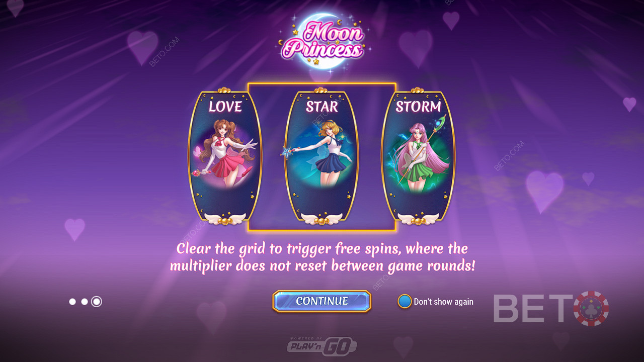 Pick your Free Spins style in the Moon Princess pokie machine
