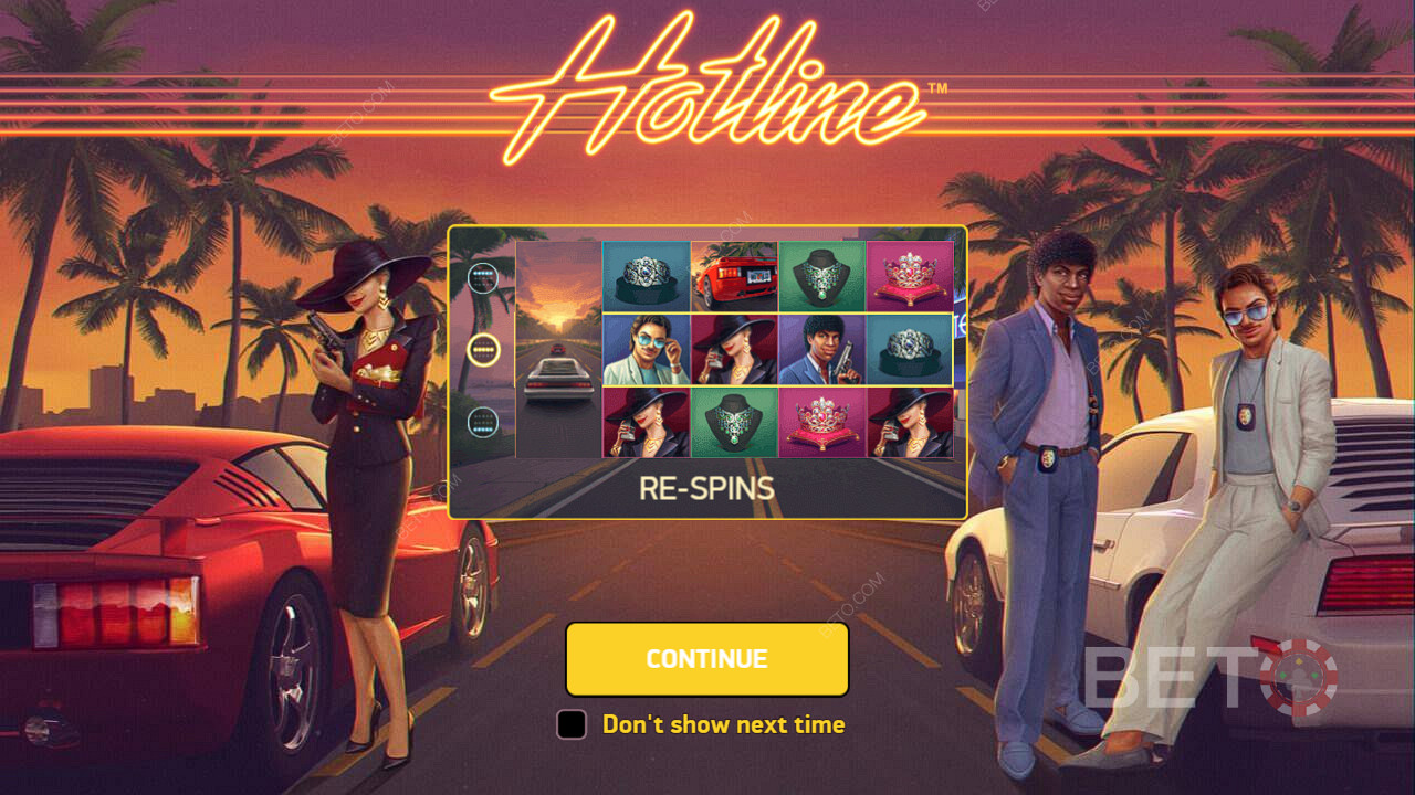 Re-spins boost your chances on the Hotline pokie machine
