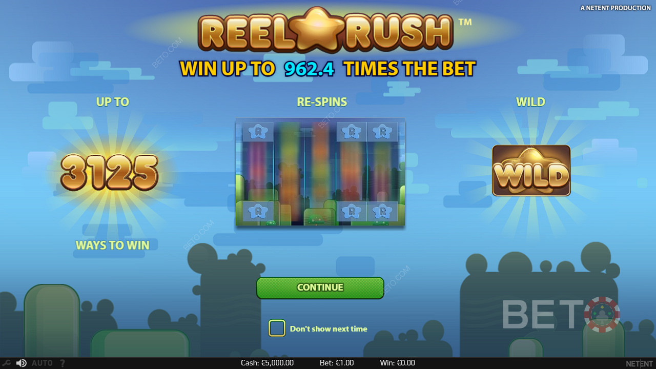Boost your winning chances to 3,125 during Free Spins