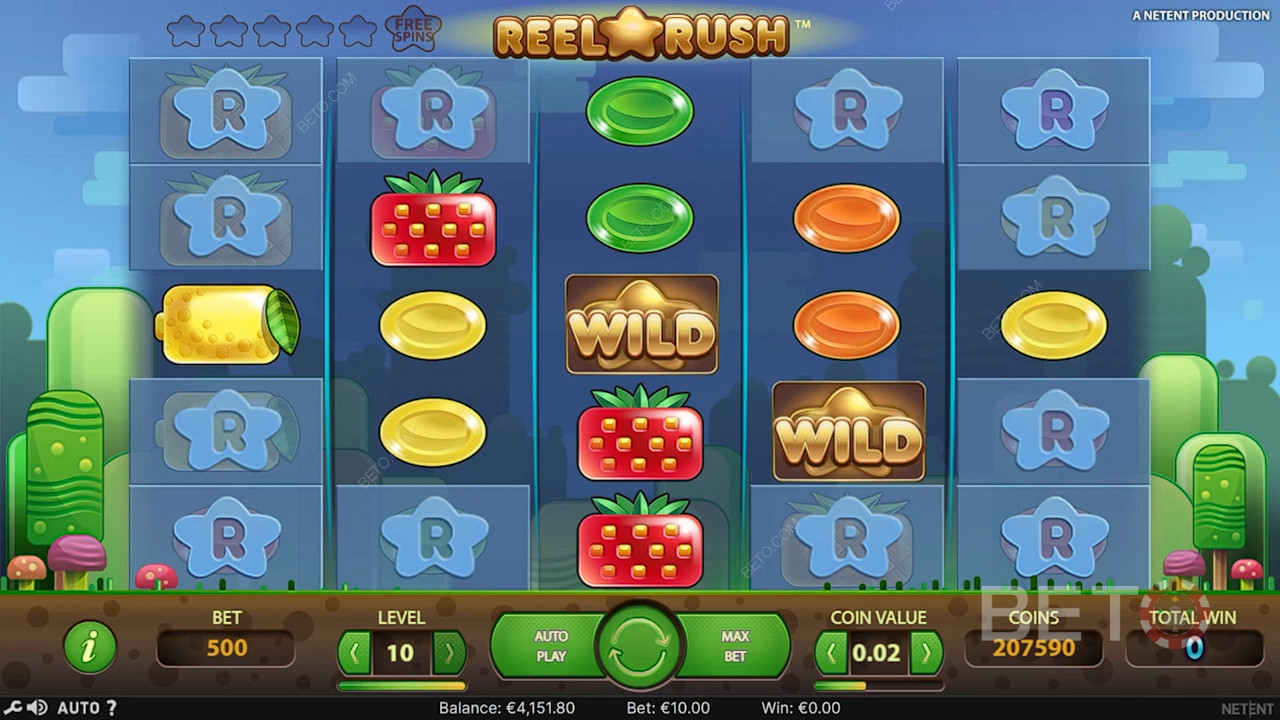 Experience a distinctive setup in Reel Rush pokie