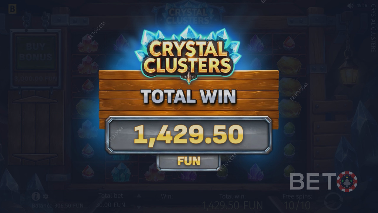 Win 5,000x Your bet in the Crystal Clusters Pokie Online!