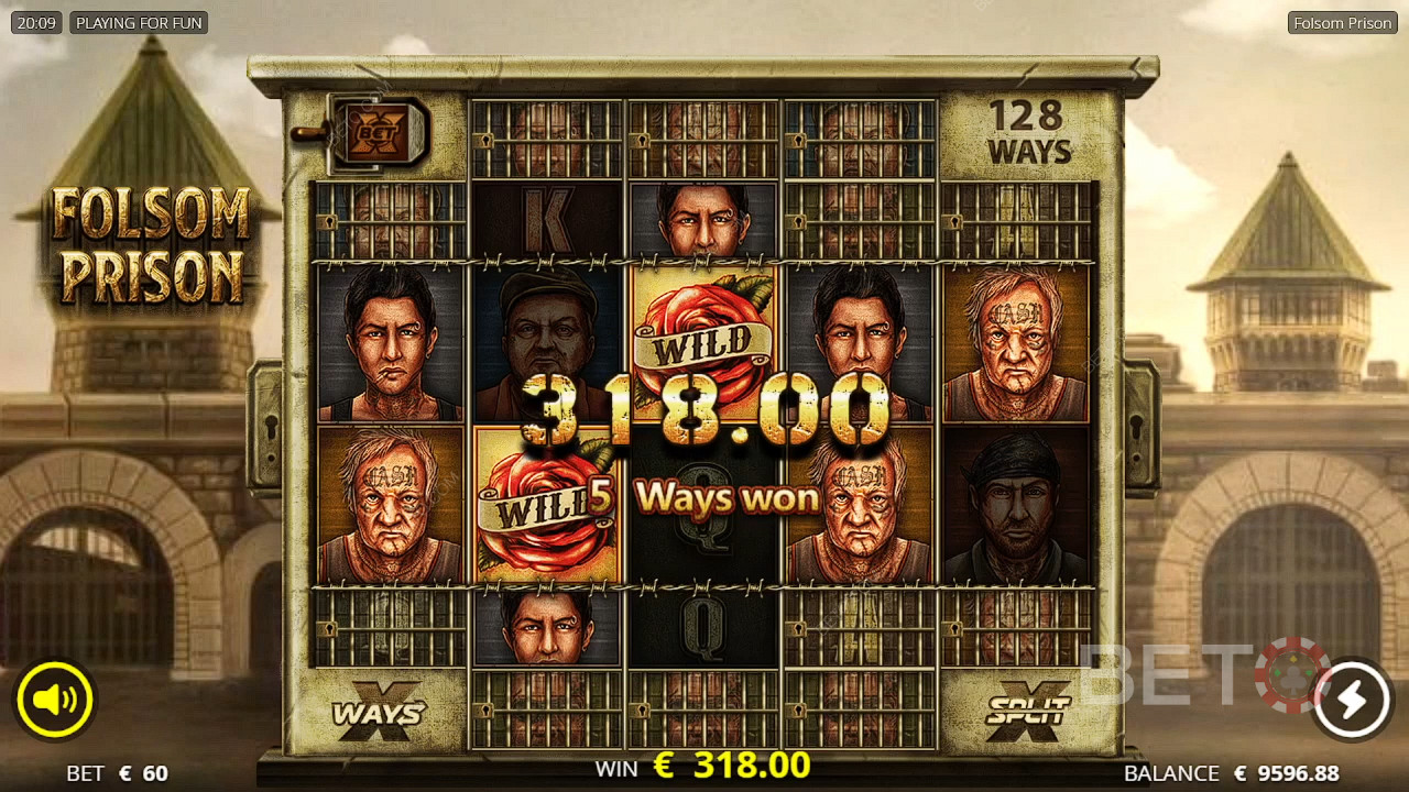 Crack open every cell to boost your odds of scoring big in the Folsom Prison pokie