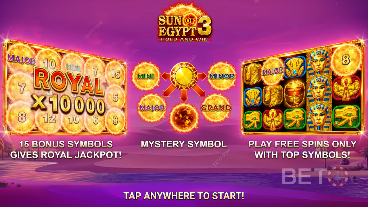 Score 10,000x Your Wager in Sun of Egypt 3 Pokie Online!