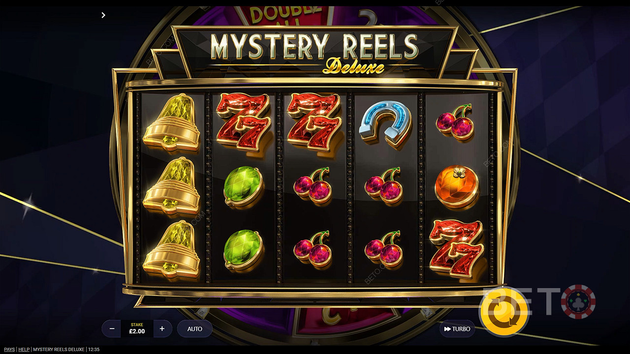 Savour a timeless theme with huge potential in the Mystery Reels Deluxe pokie