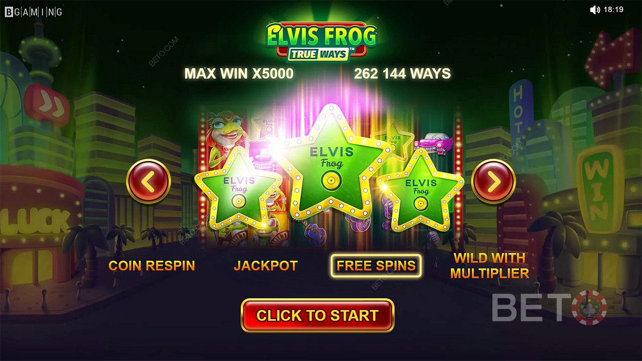 Free Spins, Multiplier Wilds, and more features await in Elvis Frog TrueWays pokie