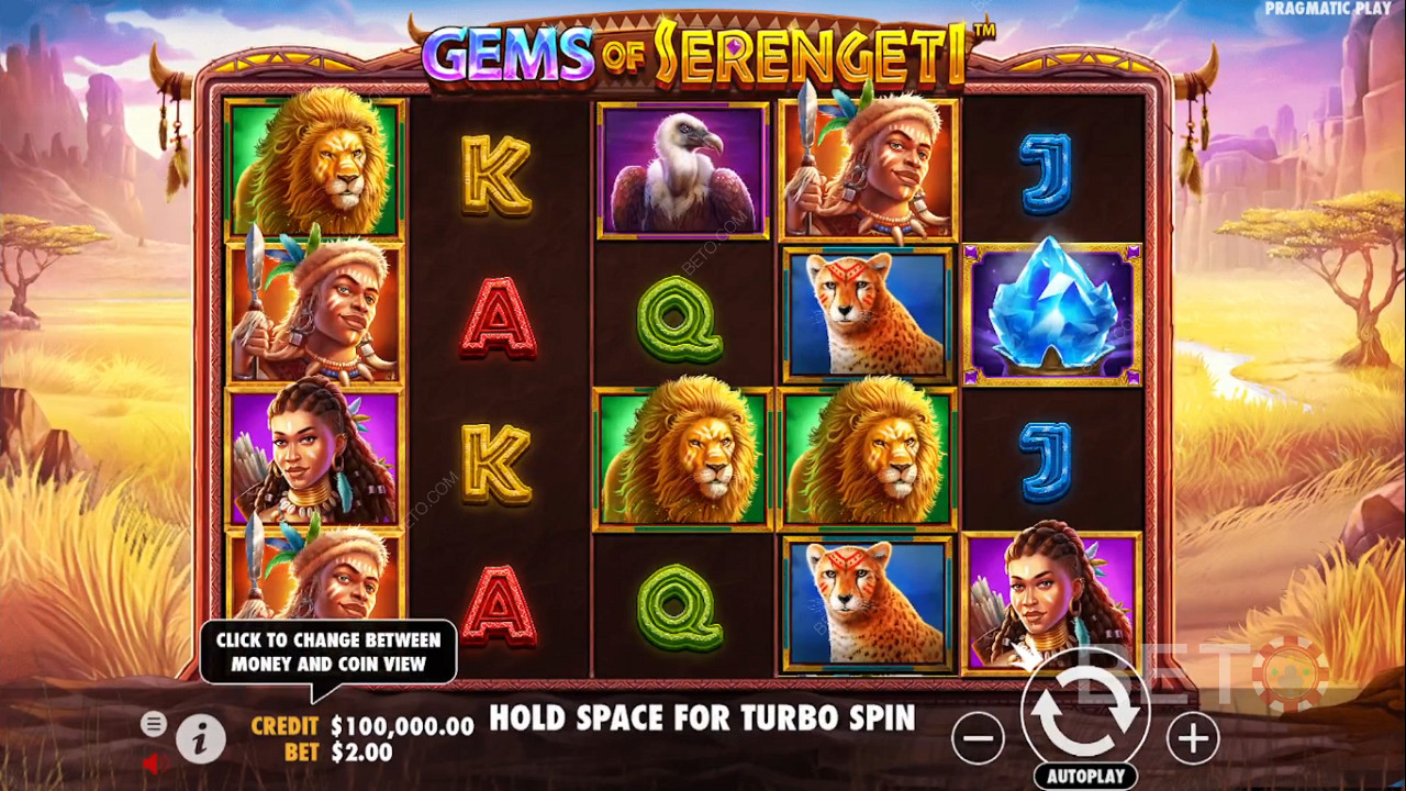 Discover top rewards and wild adventure in Gems of Serengeti pokie