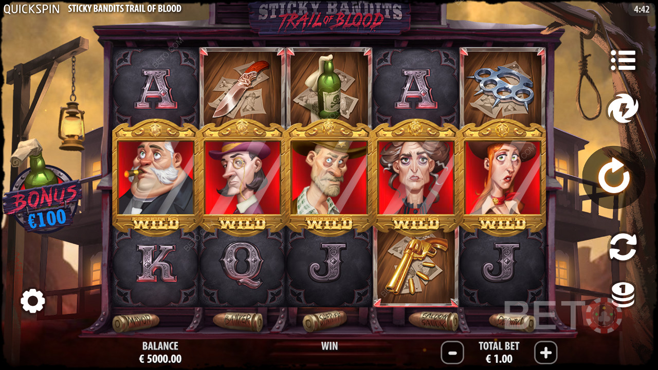 Sticky Bandits Blood Trail Review by BETO Pokies