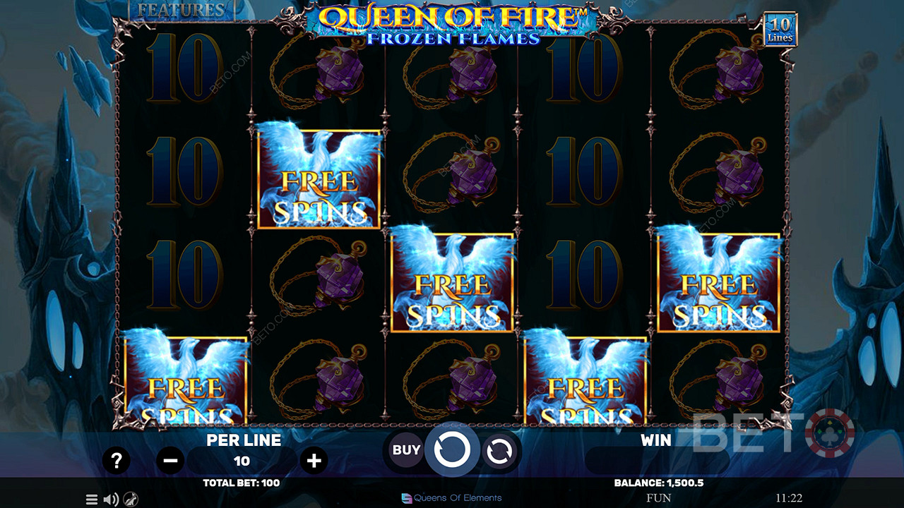 3 or more Free Spins symbols will trigger Free Games