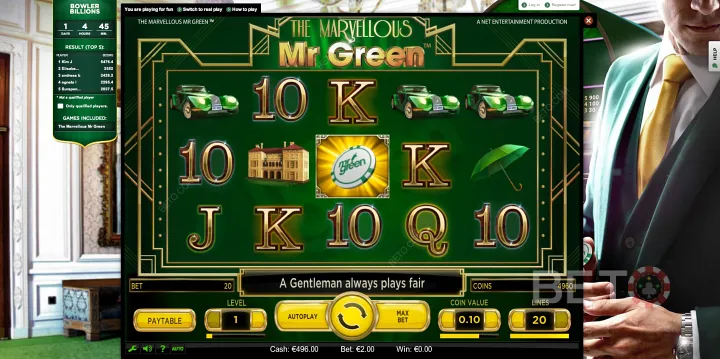 Kiwis' top choice for online pokies is the Mr Green gaming site.