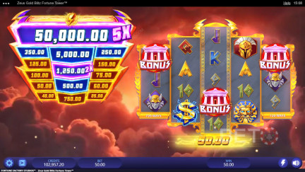 Zeus Gold Blitz Fortune Tower Free Play Demo ✚ Pokie Review
